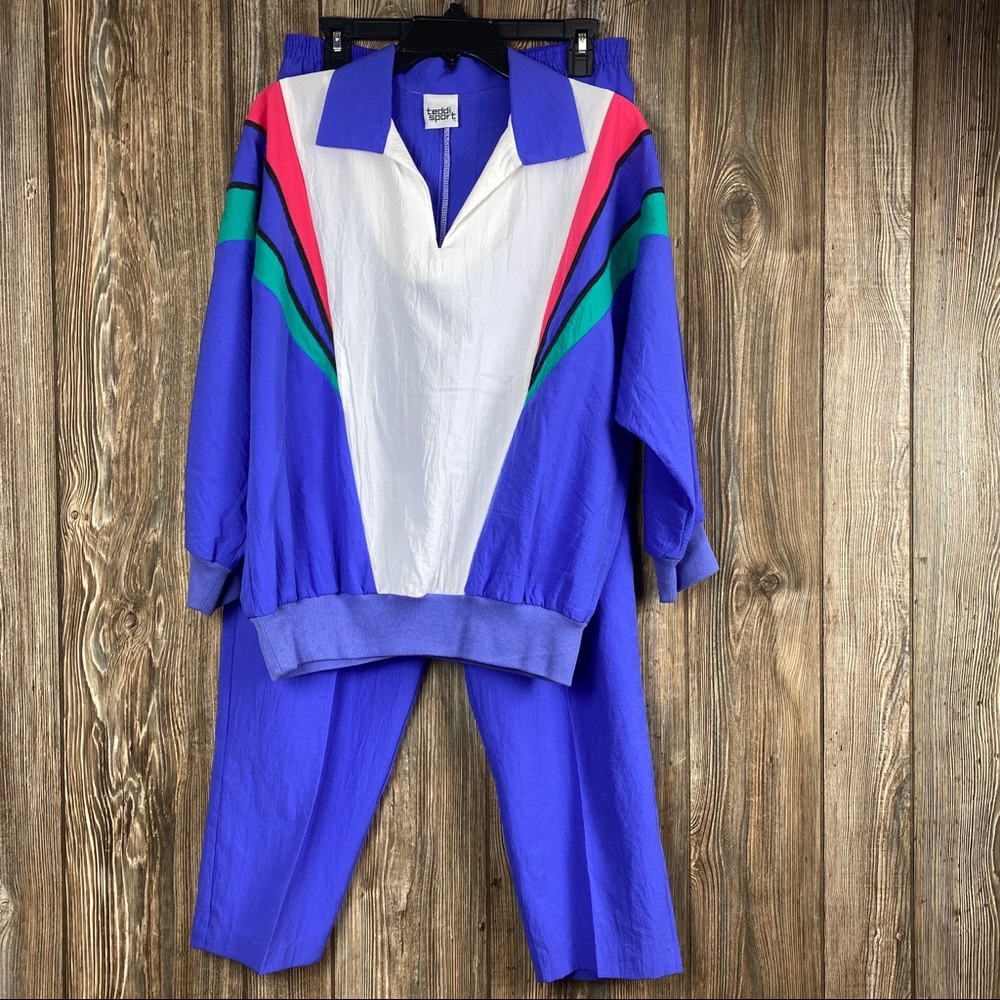 Vintage 90's Teddi Sports Track Suit Water Colors